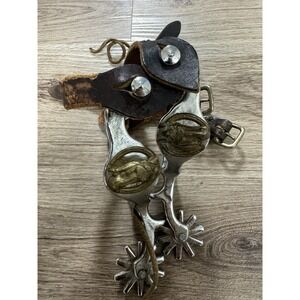NORTH & JUDD Antique Vintage Horsehead Hercules Bronze SPURS & TexTan STRAPS